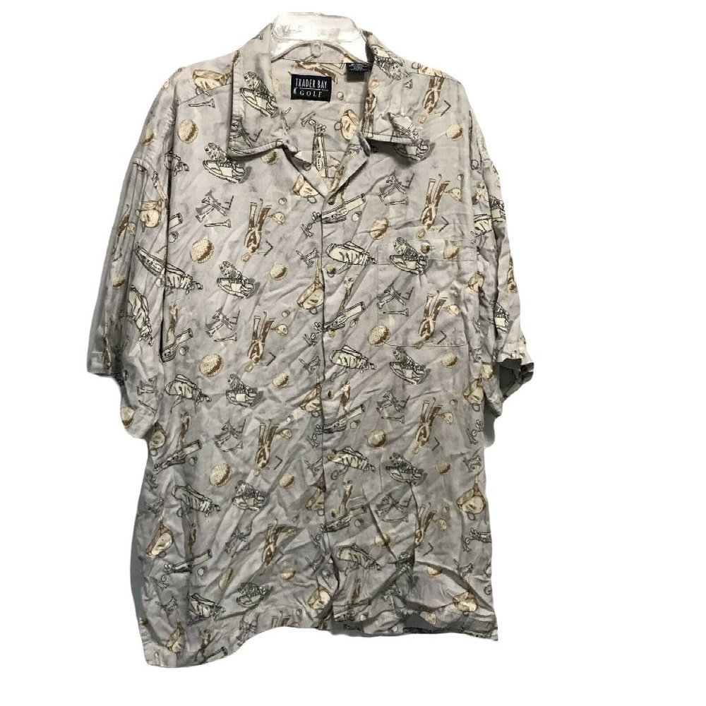 Trader Bay Golf` Collared Button Up Shirt ~ Sz L - image 1